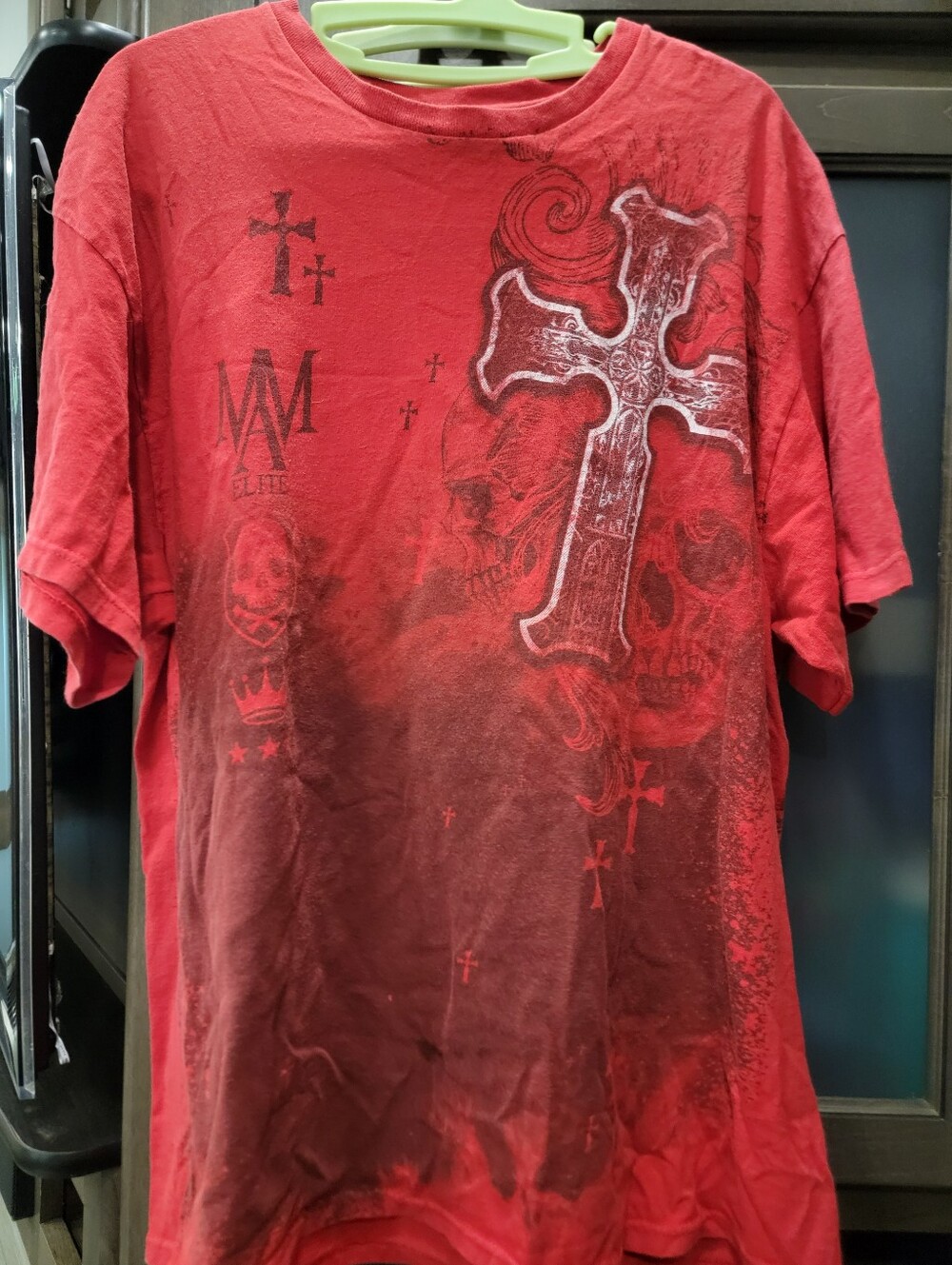 MMA Elite Red Cross Skull Graphic Tshirt